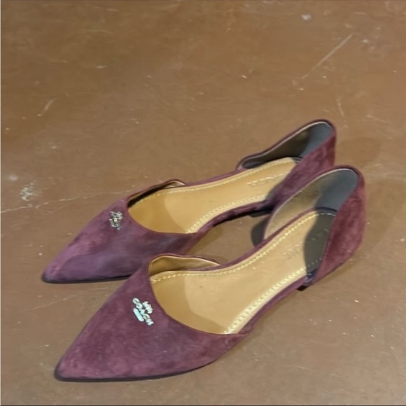 COACH Suede Pointy Toe Flats Size 10 Women - Picture 2 of 5